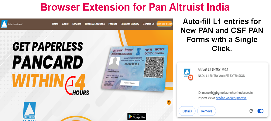 Latest Nsdl Pan L1 Entry Autofill Extension Supporting Steel City And Pan Altruist Platforms product image 3