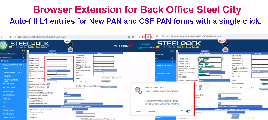 Latest Nsdl Pan L1 Entry Autofill Extension Supporting Steel City And Pan Altruist Platforms product image 2