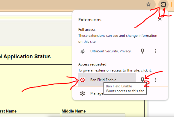 Ban Field Enable Extension 5